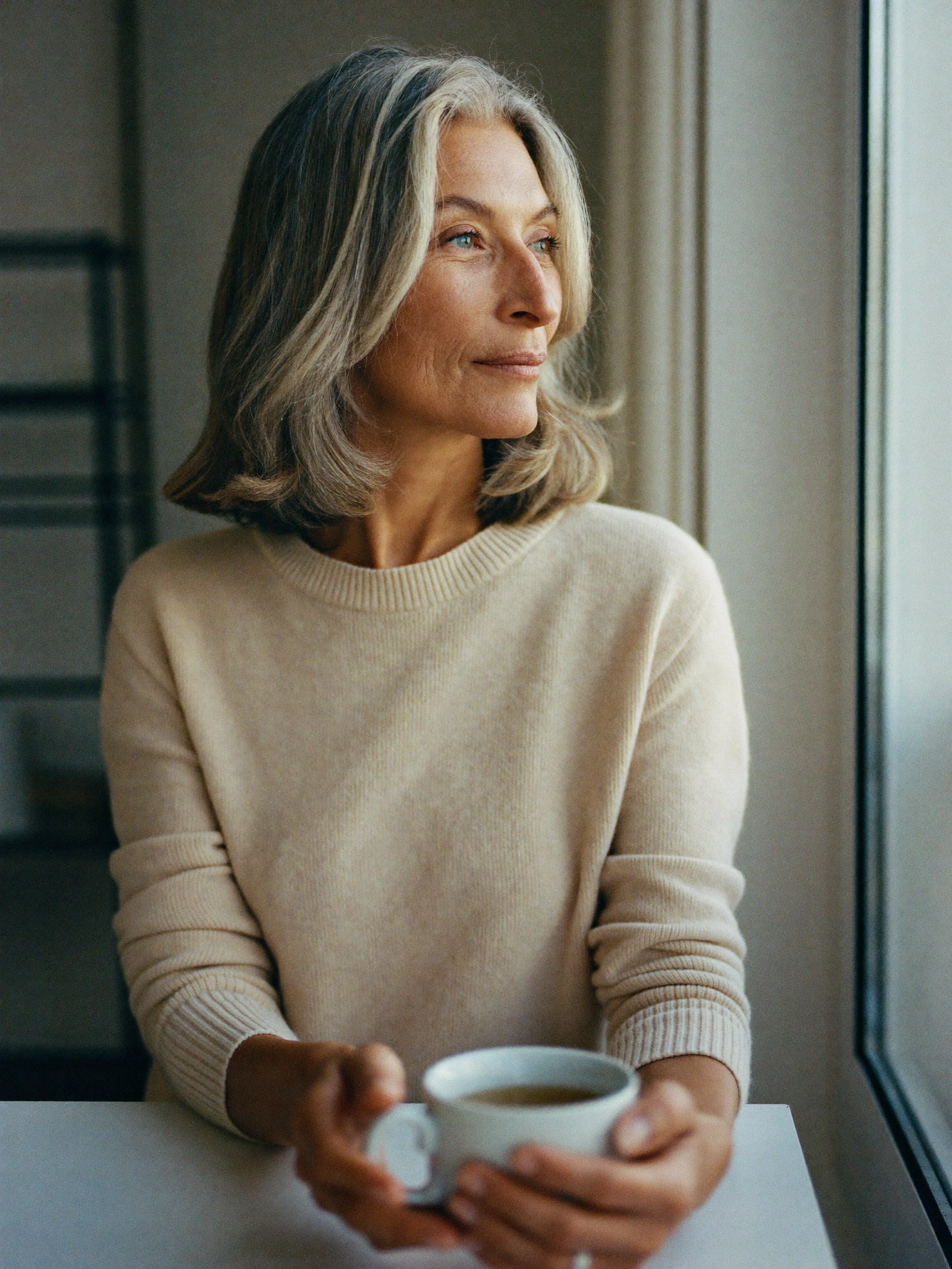 Confident midlife woman in a calm home setting
